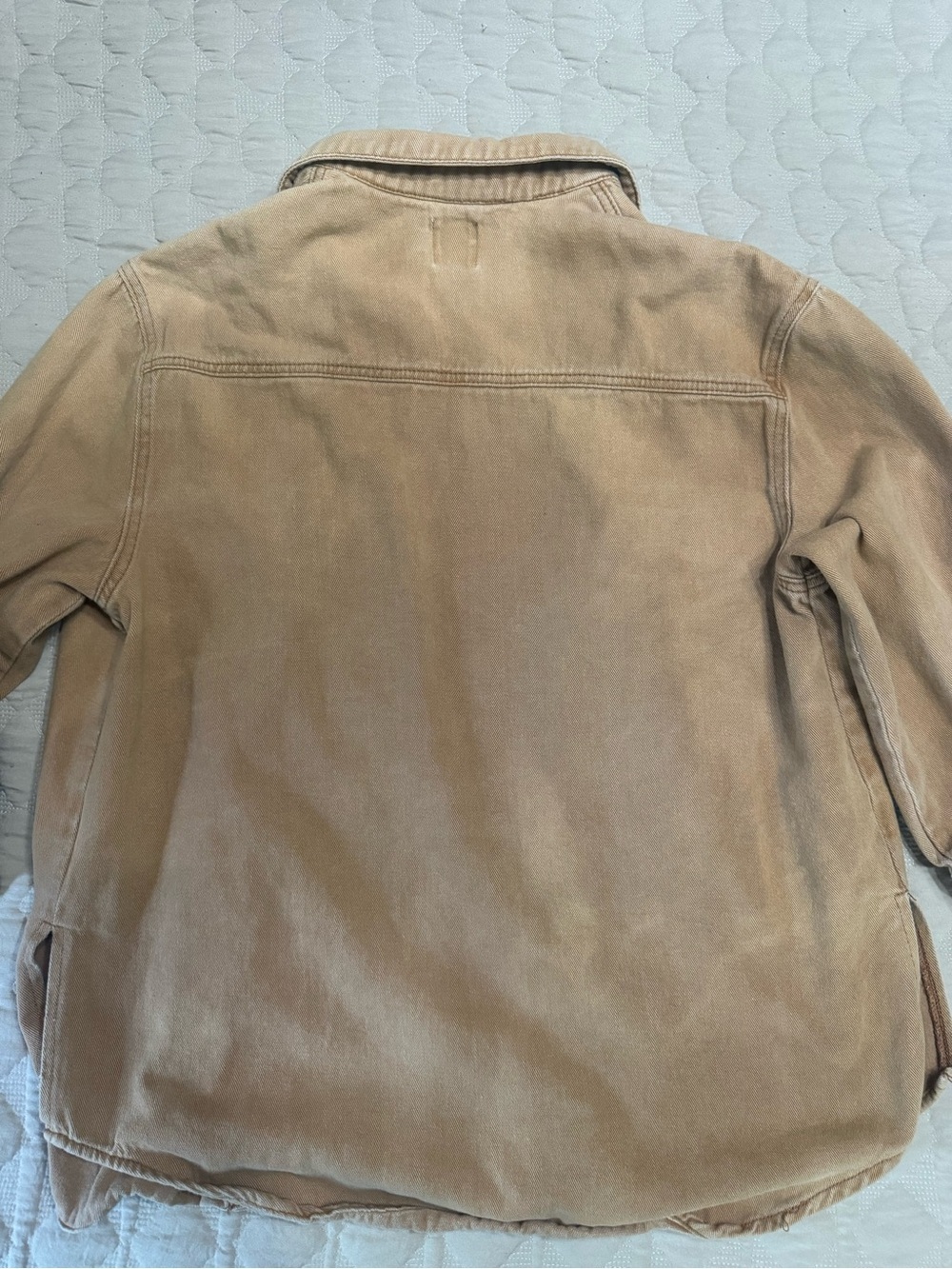 Princess Polly Vintage Workshirt Button-Up in Camel Cotton Tan - Picture 7 of 8